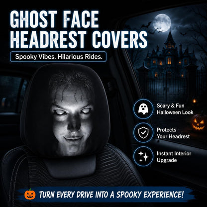 🎃 😂 Funny Cartoon Car Headrest Covers – 2PCS Universal Fit
