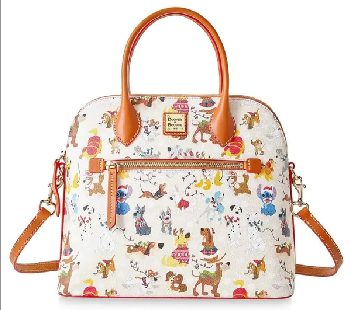 Dogs Santa Tails Christmas Holiday Satchel Bag New