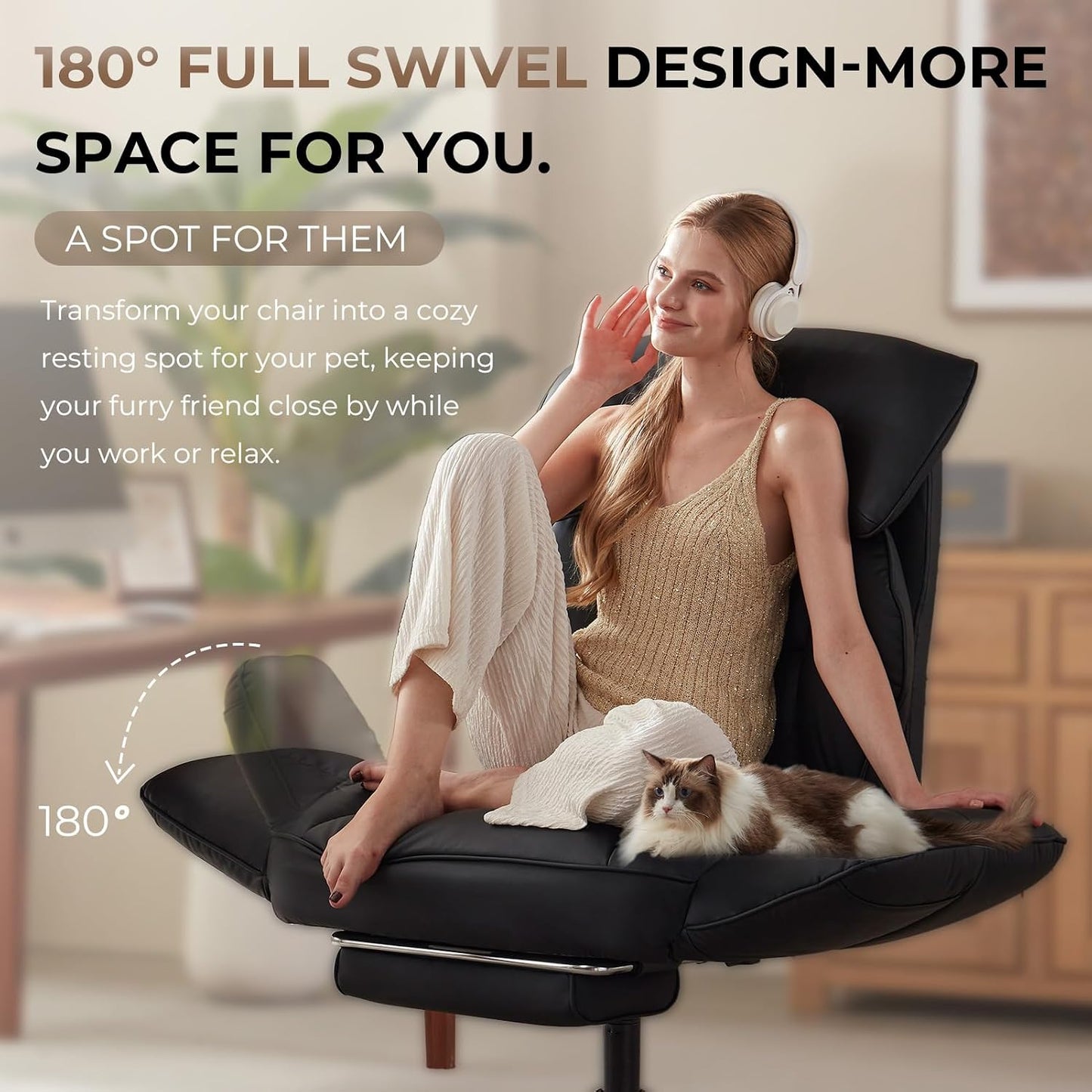 Cross-Legged Reclining Office Chair