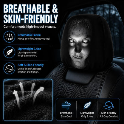 🎃 😂 Funny Cartoon Car Headrest Covers – 2PCS Universal Fit