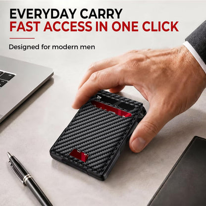 Mens Minimalist Wallet 14 Cards, Slim Compact RFID Wallet