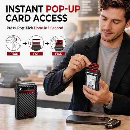 Mens Minimalist Wallet 14 Cards, Slim Compact RFID Wallet