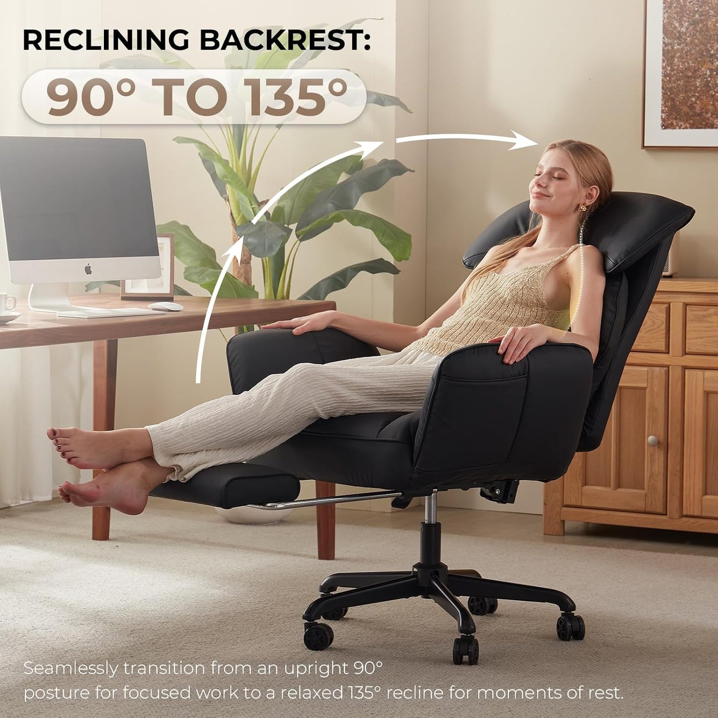 Cross-Legged Reclining Office Chair