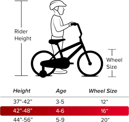 12/16 Inch Girls Bikes, Multiple Color Options
