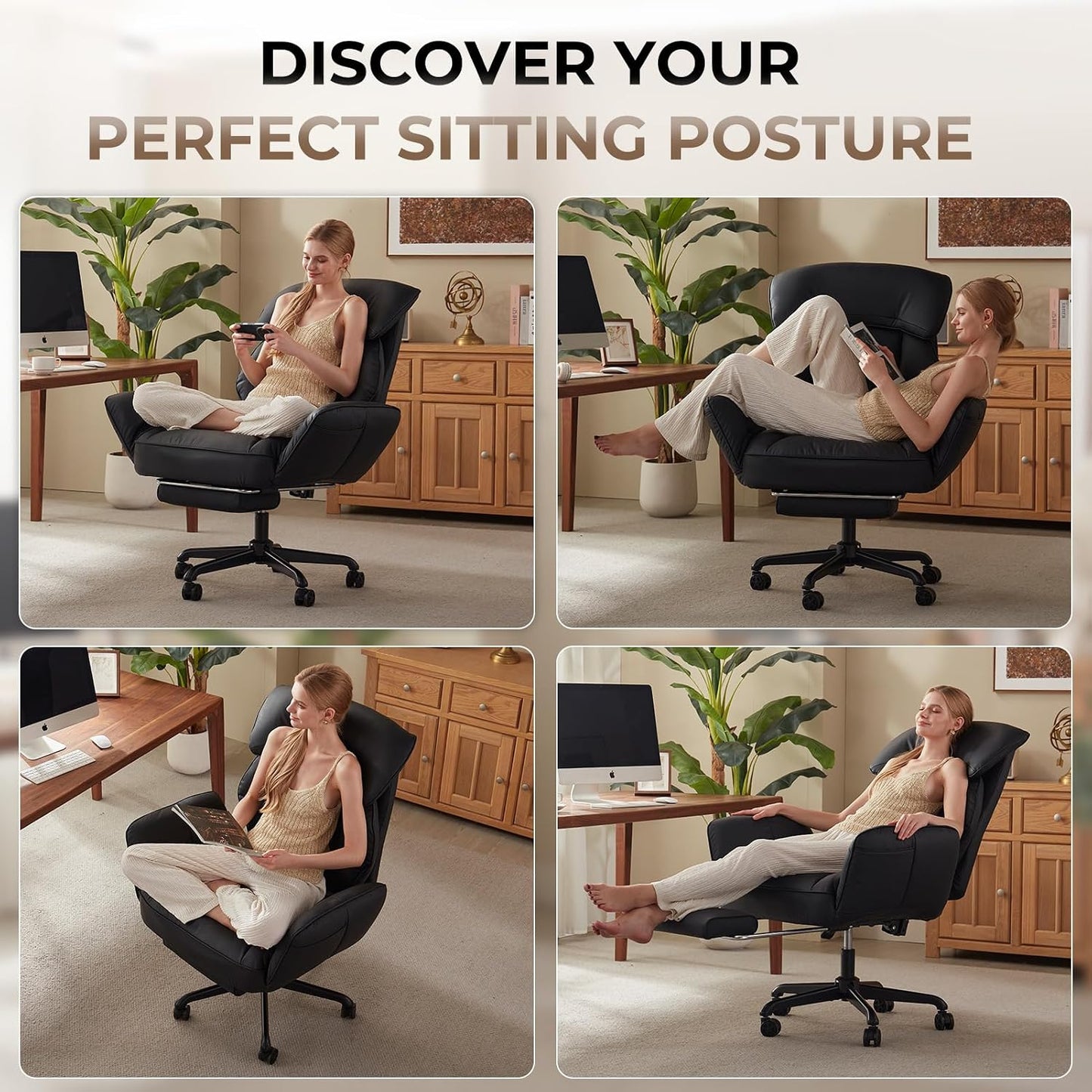 Cross-Legged Reclining Office Chair