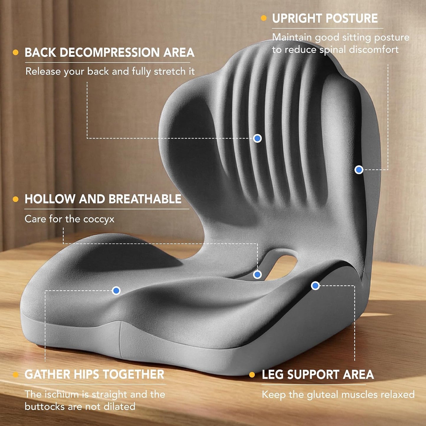 Ergonomic Back Support Seat Cushion